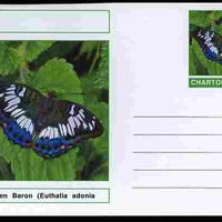 Chartonia (Fantasy) Butterflies - Green Baron (Euthalia adonia pinwilli) postal stationery card unused and fine