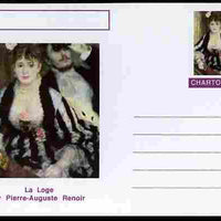 Chartonia (Fantasy) Famous Paintings - La Loge by Pierre-Auguste Renoir postal stationery card unused and fine