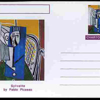 Chartonia (Fantasy) Famous Paintings - Sylvette by Pablo Picasso postal stationery card unused and fine