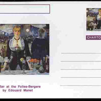 Chartonia (Fantasy) Famous Paintings - A Bar at the Folies-Bergere by Edouard Manet postal stationery card unused and fine