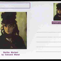 Chartonia (Fantasy) Famous Paintings - Berthe Morisot by Edouard Manet postal stationery card unused and fine