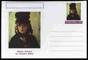 Chartonia (Fantasy) Famous Paintings - Berthe Morisot by Edouard Manet postal stationery card unused and fine