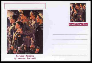 Chartonia (Fantasy) Famous Paintings - Forward America by Norman Rockwell postal stationery card unused and fine