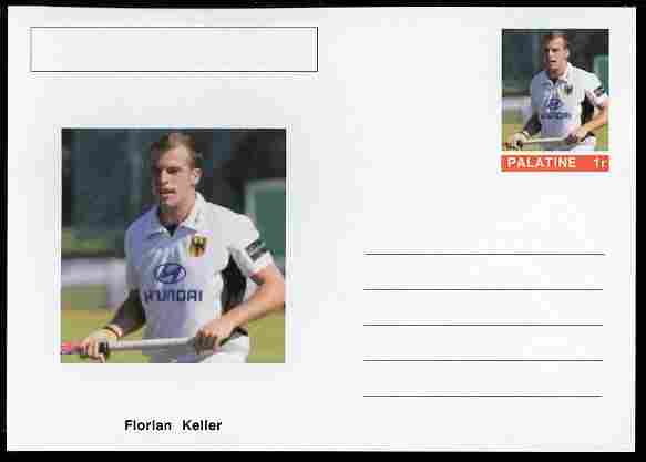 Palatine (Fantasy) Personalities - Florian Keller (field hockey) postal stationery card unused and fine