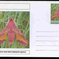 Chartonia (Fantasy) Moths - Elephant Hawk Moth (Deilephila elpenor) postal stationery card unused and fine