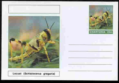 Chartonia (Fantasy) Insects - Locust (Schistocerca gregaria) postal stationery card unused and fine