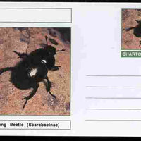 Chartonia (Fantasy) Insects - Dung Beetle (Scarabaeinae) postal stationery card unused and fine