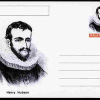 Palatine (Fantasy) Personalities - Henry Hudson (explorer) postal stationery card unused and fine