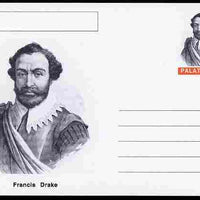 Palatine (Fantasy) Personalities - Francis Drake (explorer) postal stationery card unused and fine