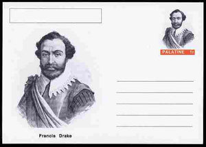 Palatine (Fantasy) Personalities - Francis Drake (explorer) postal stationery card unused and fine