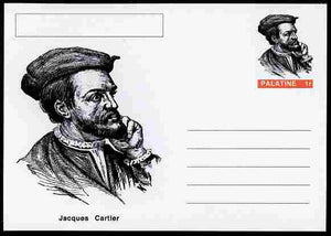 Palatine (Fantasy) Personalities - Jacques Cartier (explorer) postal stationery card unused and fine