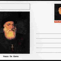 Palatine (Fantasy) Personalities - Vasco Da Gama (explorer) postal stationery card unused and fine