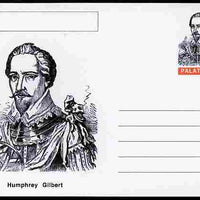 Palatine (Fantasy) Personalities - Humphrey Gilbert (explorer) postal stationery card unused and fine