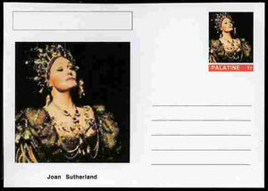 Palatine (Fantasy) Personalities - Joan Sutherland (opera) postal stationery card unused and fine