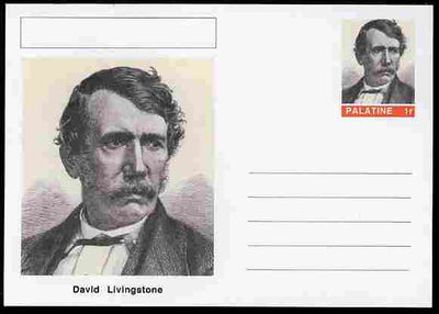 Palatine (Fantasy) Personalities - David Livingstone (explorer) postal stationery card unused and fine