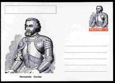 Palatine (Fantasy) Personalities - Hernando Cortez (explorer) postal stationery card unused and fine