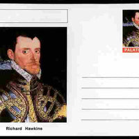 Palatine (Fantasy) Personalities - Richard Hawkins (explorer) postal stationery card unused and fine