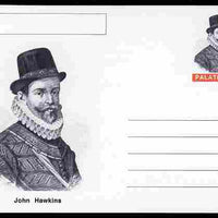 Palatine (Fantasy) Personalities - John Hawkins (explorer) postal stationery card unused and fine