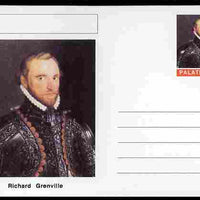 Palatine (Fantasy) Personalities - Richard Grenville (explorer) postal stationery card unused and fine