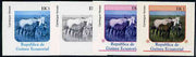 Equatorial Guinea 1976 Horses EK1 (Camargue Horses) set of 4 imperf progressive proofs on ungummed paper comprising 1, 2, 3 and all 4 colours (as Mi 805)