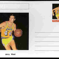 Palatine (Fantasy) Personalities - Jerry West (basketball) postal stationery card unused and fine