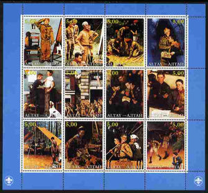 Altaj Republic 2000 Norman Rockwell Scouts perf sheetlet containing 12 values unmounted mint