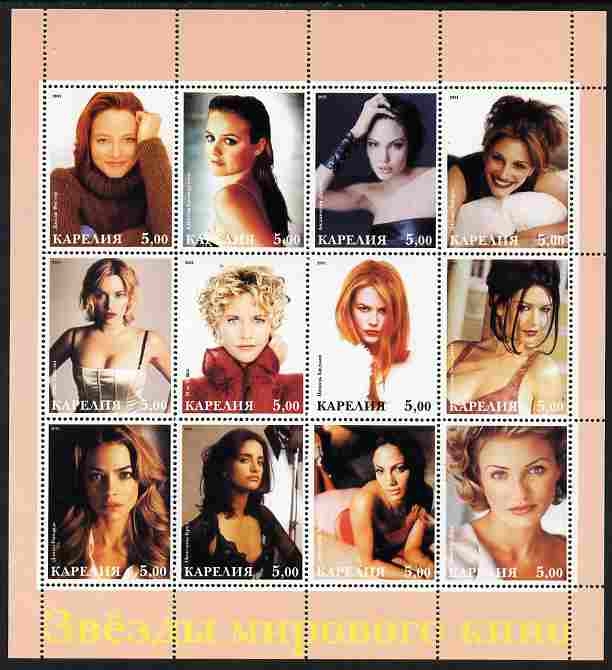 Karjala Republic 2001 Hollywood Actresses perf sheetlet containing 12 values unmounted mint