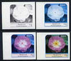 Equatorial Guinea 1976 Roses EK5 (Escapade) set of 4 imperf progressive proofs on ungummed paper comprising 1, 2, 3 and all 4 colours (as Mi 974)