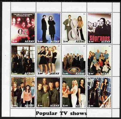 Altaj Republic 2001 Popular TV shows #2 perf sheetlet containing 12 values unmounted mint