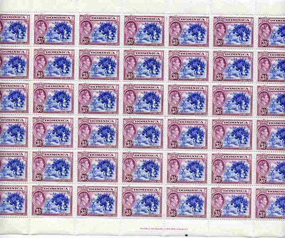 Dominica 1938-47 KG6 3.5d Picking Limes complete folded sheet of 60 unmounted mint SG104a