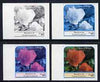 Equatorial Guinea 1976 Roses EK60 (Duke of Windsor) set of 4 imperf progressive proofs on ungummed paper comprising 1, 2, 3 and all 4 colours (as Mi 978)