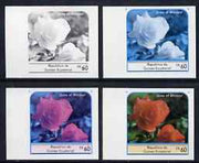 Equatorial Guinea 1976 Roses EK60 (Duke of Windsor) set of 4 imperf progressive proofs on ungummed paper comprising 1, 2, 3 and all 4 colours (as Mi 978)