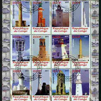 Congo 2011 Lighthouses perf sheetlet containing 20 values fine cto used