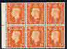 Great Britain 1937-47 KG6 2d orange booklet pane of 6 with inv wmk unmounted mint with reasonable perfs SG QB29a cat £325