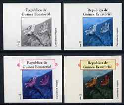 Equatorial Guinea 1977 Flowers EK1 (Convallaria majalis) set of 4 imperf progressive proofs on ungummed paper comprising 1, 2, 3 and all 4 colours (as Mi 1213)