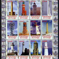 Congo 2011 Lighthouses perf sheetlet containing 20 values unmounted mint