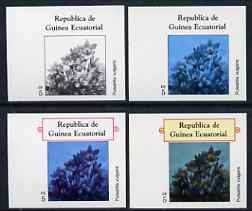 Equatorial Guinea 1977 Flowers EK5 (Pulsatilla vulgaris) set of 4 imperf progressive proofs on ungummed paper comprising 1, 2, 3 and all 4 colours (as Mi 1215)