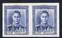 New Zealand 1938-44 KG6 3d blue IMPERF horiz pair on wmk'd gummed paper from single proof sheet, rare thus, as SG609