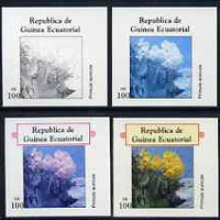 Equatorial Guinea 1977 Flowers EK100 (Primula auricula) set of 4 imperf progressive proofs on ungummed paper comprising 1, 2, 3 and all 4 colours (as Mi 1220)