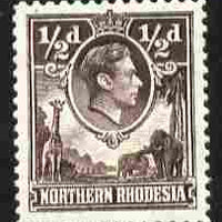 Northern Rhodesia 1938-52 KG6 1/2d chocolate P12.5 unmounted mint, SG 26