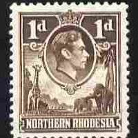 Northern Rhodesia 1938-52 KG6 1d brown unmounted mint, SG 27