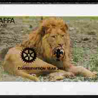 Staffa 2001 Conservation Year with Rotary & Scout Logos overprinted on 1976 Lion imperf souvenir sheet unmounted mint