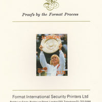 St Vincent 1987 International Tennis Players $1.75 Martina Navratilova imperf mounted on Format International Proof Card, as SG 1063