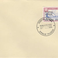 Guernsey - Alderney 1971 Postal Strike cover to Ireland bearing 1967 Dart Herald 1s overprinted 'POSTAL STRIKE VIA EIRE £4' cancelled with World Delivery postmark