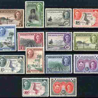 Nyasaland 1945 KG6 definitive set complete 14 values 1/2d to 20s unmounted mint, SG 145-57