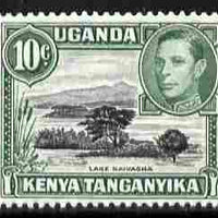 Kenya, Uganda & Tanganyika 1938-54 KG6 Lake Naivasha 10c black & green P13 x 12.5 unmounted mint SG 135c