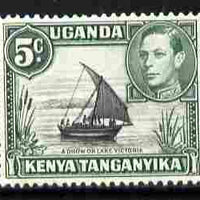 Kenya, Uganda & Tanganyika 1938-54 KG6 Dhow on Lake Victoria 5c black & green unmounted mint, SG 132