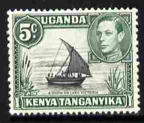 Kenya, Uganda & Tanganyika 1938-54 KG6 Dhow on Lake Victoria 5c black & green unmounted mint, SG 132