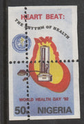 Nigeria 1992 World Health Day (Heart) 50k with perfrations misplaced unmounted mint as SG 625