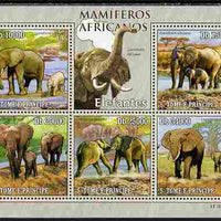 St Thomas & Prince Islands 2010 Animals of Africa - Elephants perf sheetlet containing 5 values unmounted mint